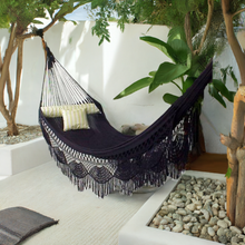 Black Hammock - Byron Crochet Fringe
