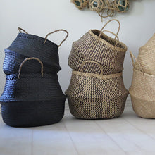 Belly Basket Black Dyed Seagrass - Large 35cm