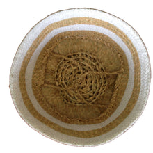 Belly Basket White Striped Natural Seagrass