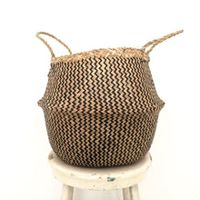 Belly Basket Natural Seagrass/Black Weave Zig Zag
