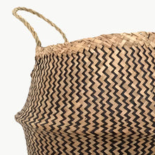 Belly Basket Natural Seagrass/Black Weave Zig Zag