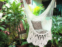 Bells Hammock Chair Natural White Cotton
