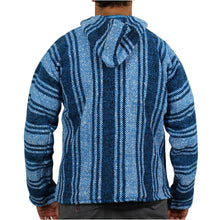 Back view of the blue baja hoodie