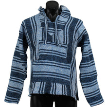 Front view of sky blue baja hoodie
