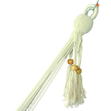 Coseup view of the hanging hooks on the single size bondi white hammock