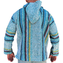 Back view of the clearwater blue baja hoodie