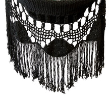 Crochet fringe on the byron black hanging chair