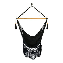 Front view of the byron black hammock chair