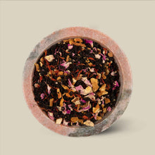 Detail view of leaves of our earl grey tea