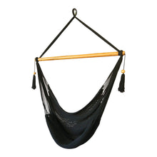 Side view of black hammock chair