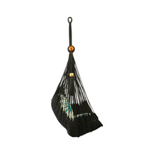 Side view of black hammock chair