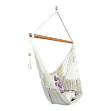 Side view of manyana white hammock chair