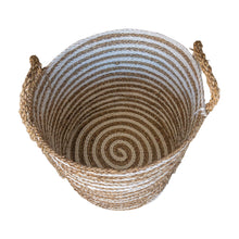 Top view of large size mixed white large baskets
