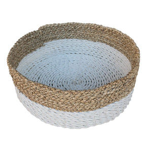 Full view of large size white low baskets