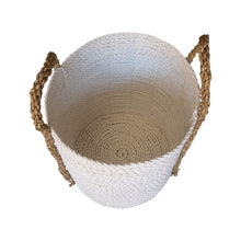 Top view of medium size white large basket