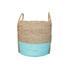 Extra large aqua large planter basket front view