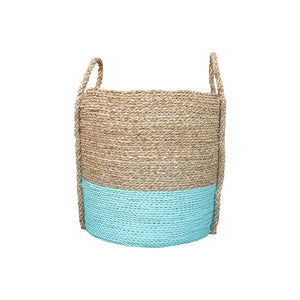 Extra large aqua large planter basket front view