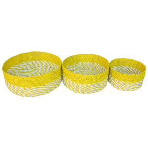 Yellow and White Low Baskets
