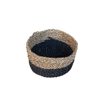 Top view of the small black low basket